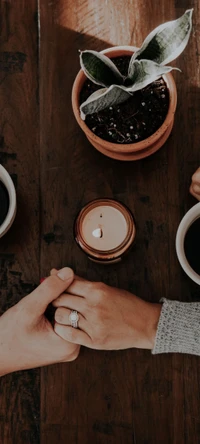 Intimate Gathering with Coffee and Candles