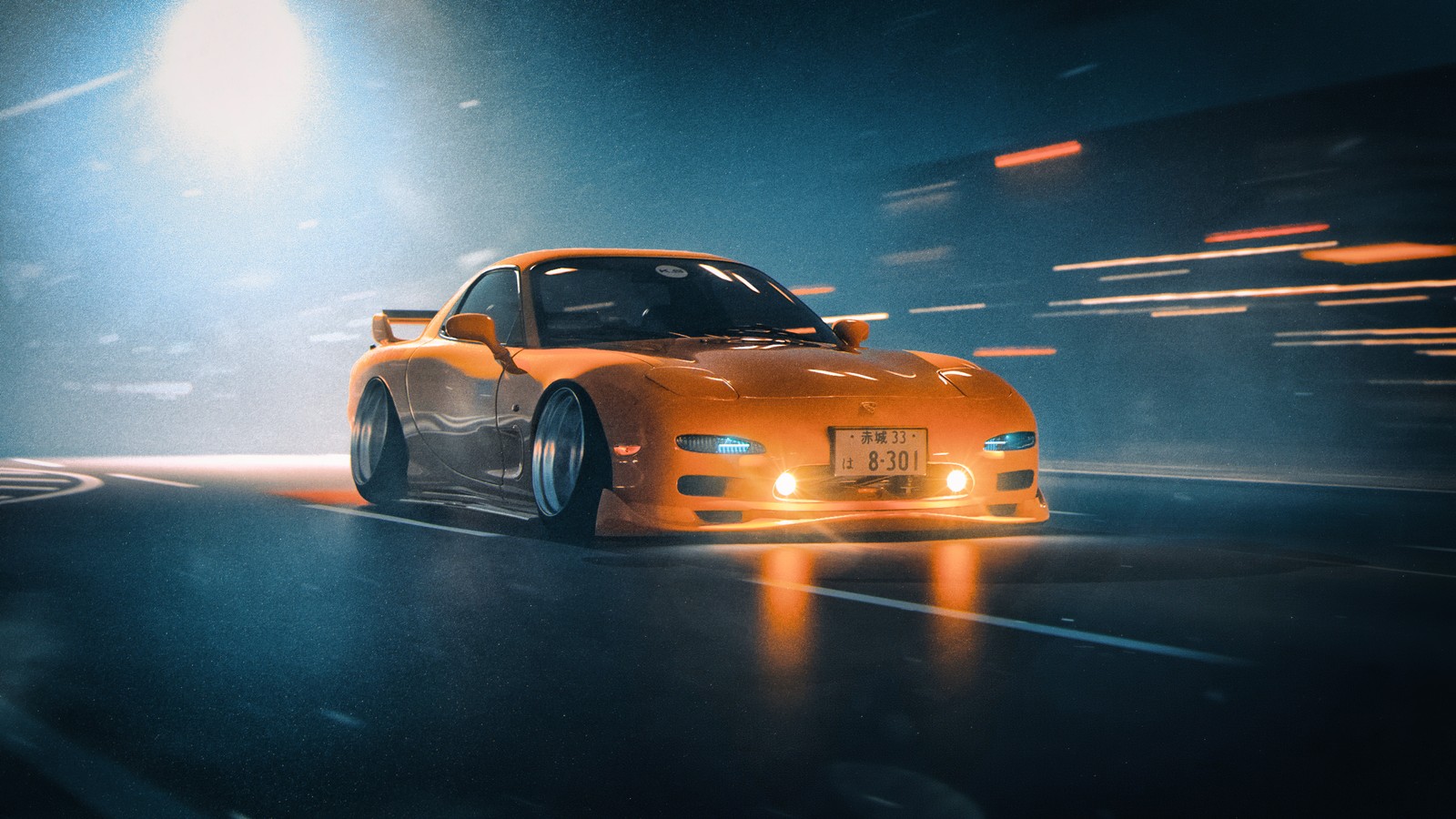 mazda rx 7, sports car, jdm cars, japanese, ai art wallpaper