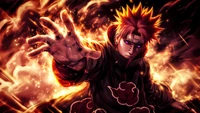 naruto uzumaki, fire, 5k, ai art, anime wallpaper