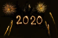 2020, new years eve, fireworks, midnight, event wallpaper