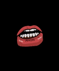 Psycho Lips: Bold Illustration of a Smiling Mouth