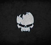 Cracked Skull Emblem on Dark Background