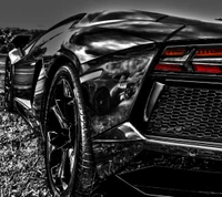 noir, voiture, lamborghini