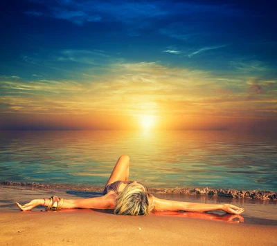 fondo, naturaleza, playa del atardecer, water female blue sky