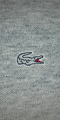 Polo cinza de luxo com logo de crocodilo