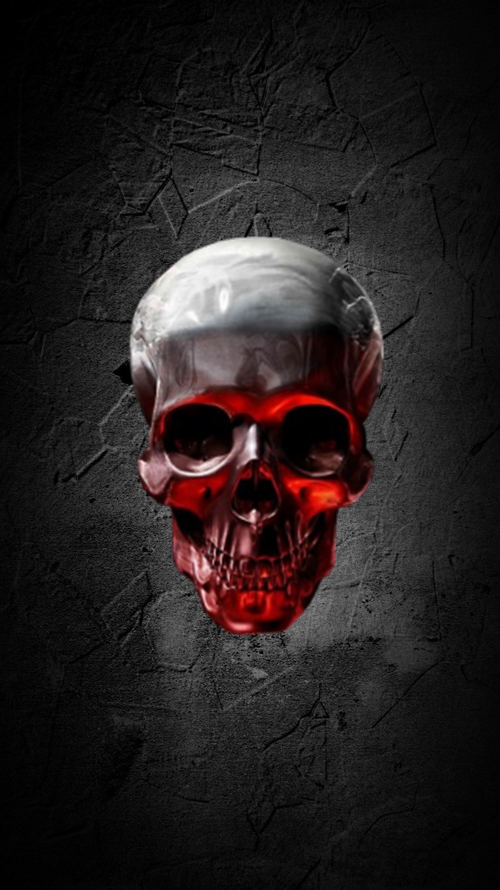 neon, red, skull wallpaper