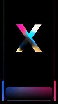 Diseño abstracto del Apple iPhone X con contornos vibrantes