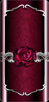 Elegant Red Rose on Rich Burgundy Background