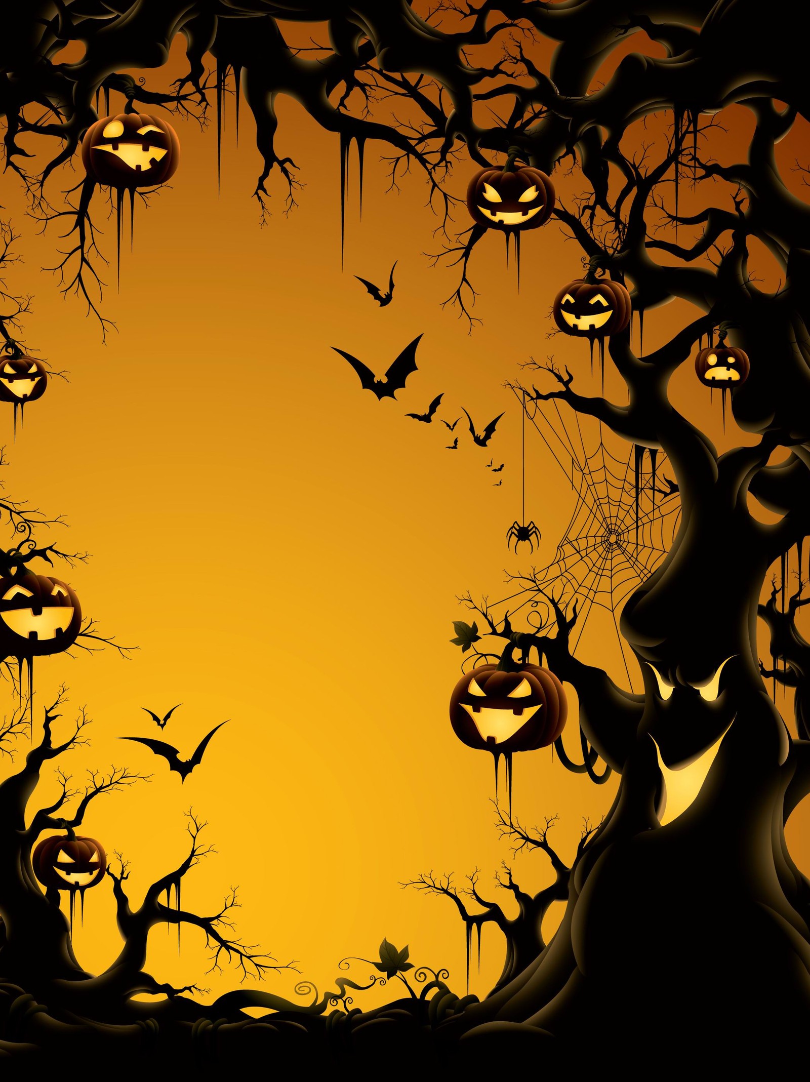 ghost, halloween, night, pumpkin wallpaper