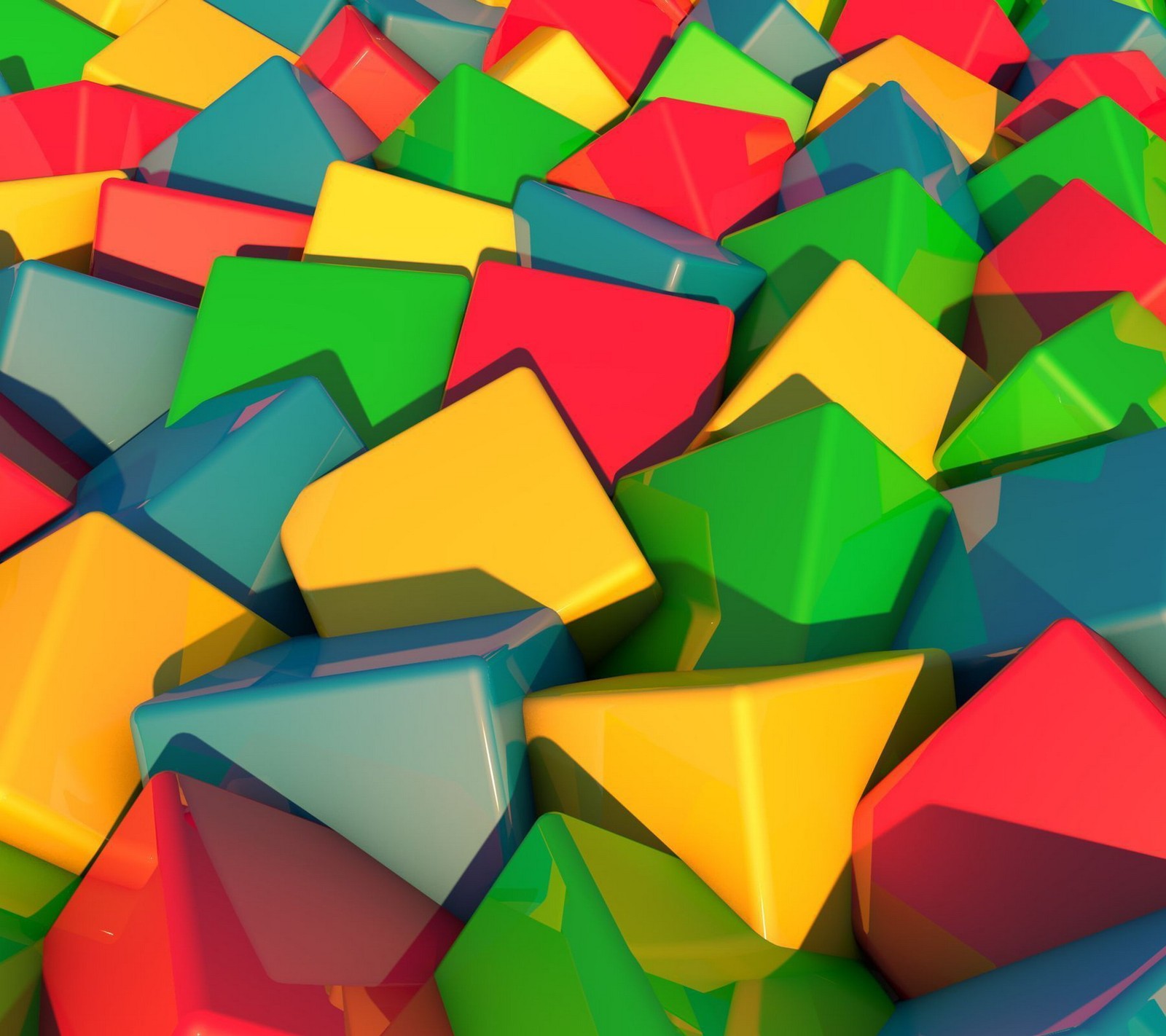 A close up of a bunch of colorful plastic toys (boxes, texture)