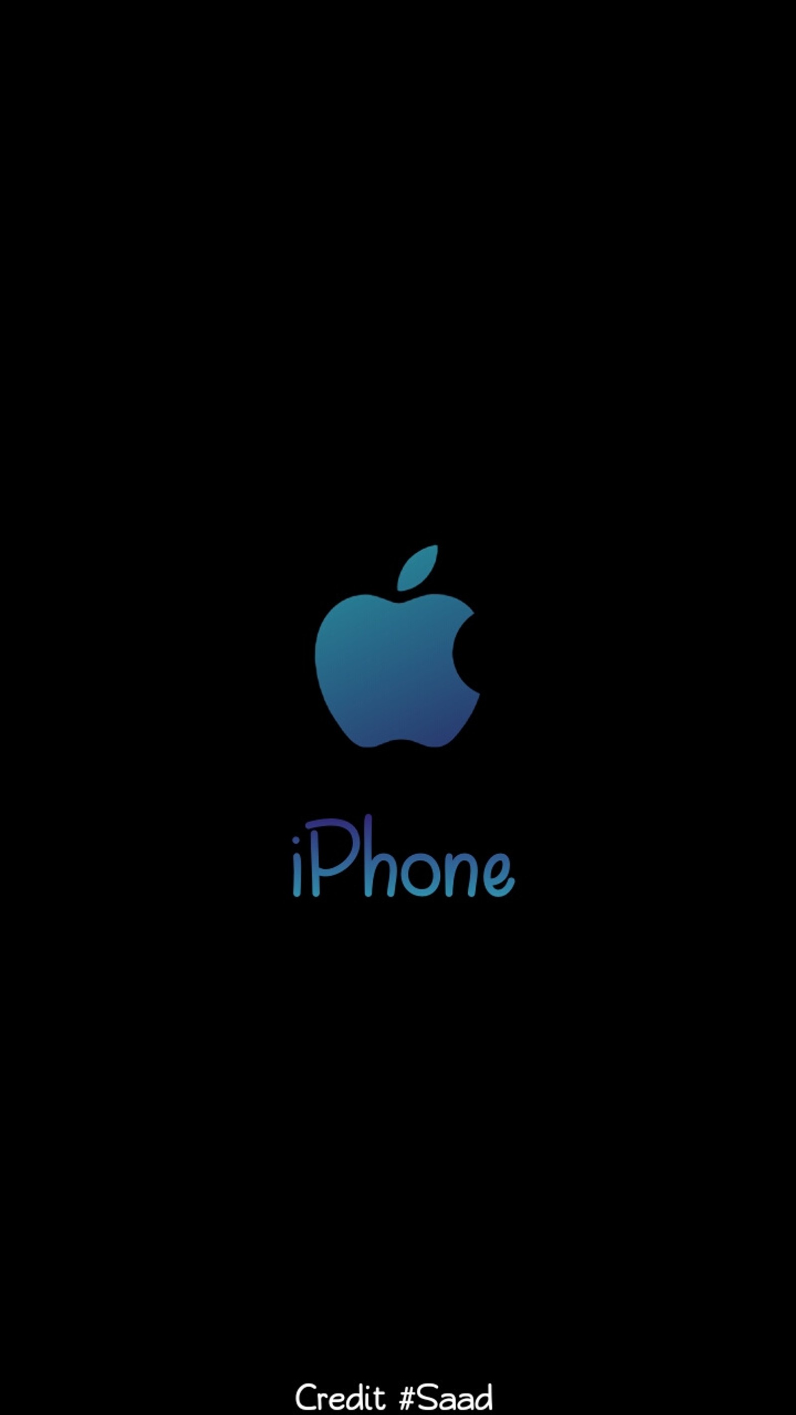 Logotipo do iphone em fundo preto com logotipo da maçã azul (logotipo, maçã, preto, original, iphone)