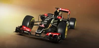 Lotus Formel Eins Rennwagen in Dynamischer Bewegung