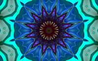 kaléidoscope, art psychédélique, bleu, art fractal, symétrie