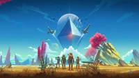 Explorando el paisaje místico de No Man's Sky: Una aventura multicolor en un ecosistema dinámico