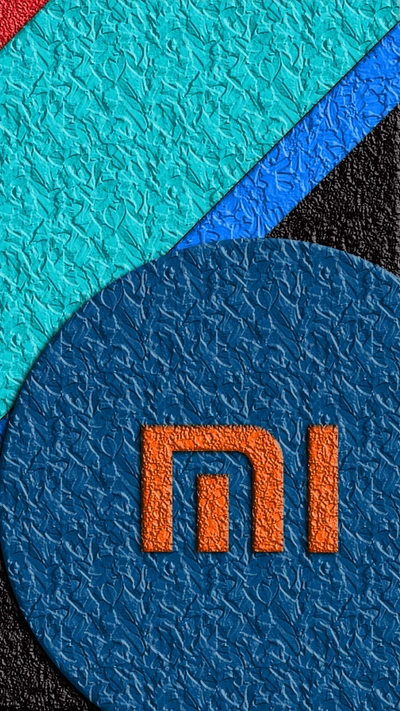 Logotipo da Xiaomi MI em papel de parede de fundo texturizado