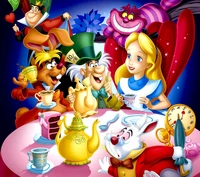 alice in wonderland, artwork, cartoons, cat, hd wallpaper