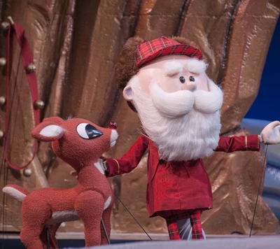 Rudolph and Santa Celebrating Christmas Together