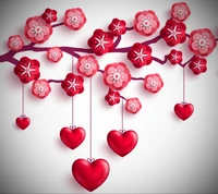 abstract, flowers, heart, hearts, love wallpaper