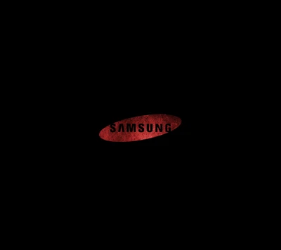 Logo Samsung en rouge gras sur fond noir