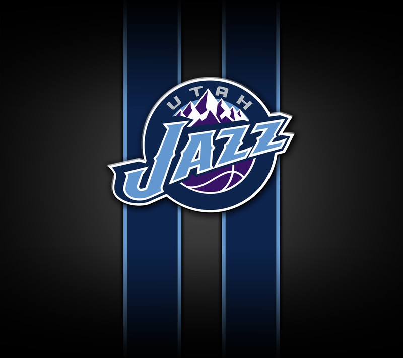 Логотип utah jazz на черном фоне (баскетбол, джаз, nba, юта, utah)