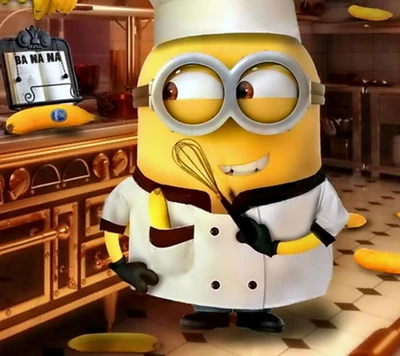 dibujos animados, chef minion