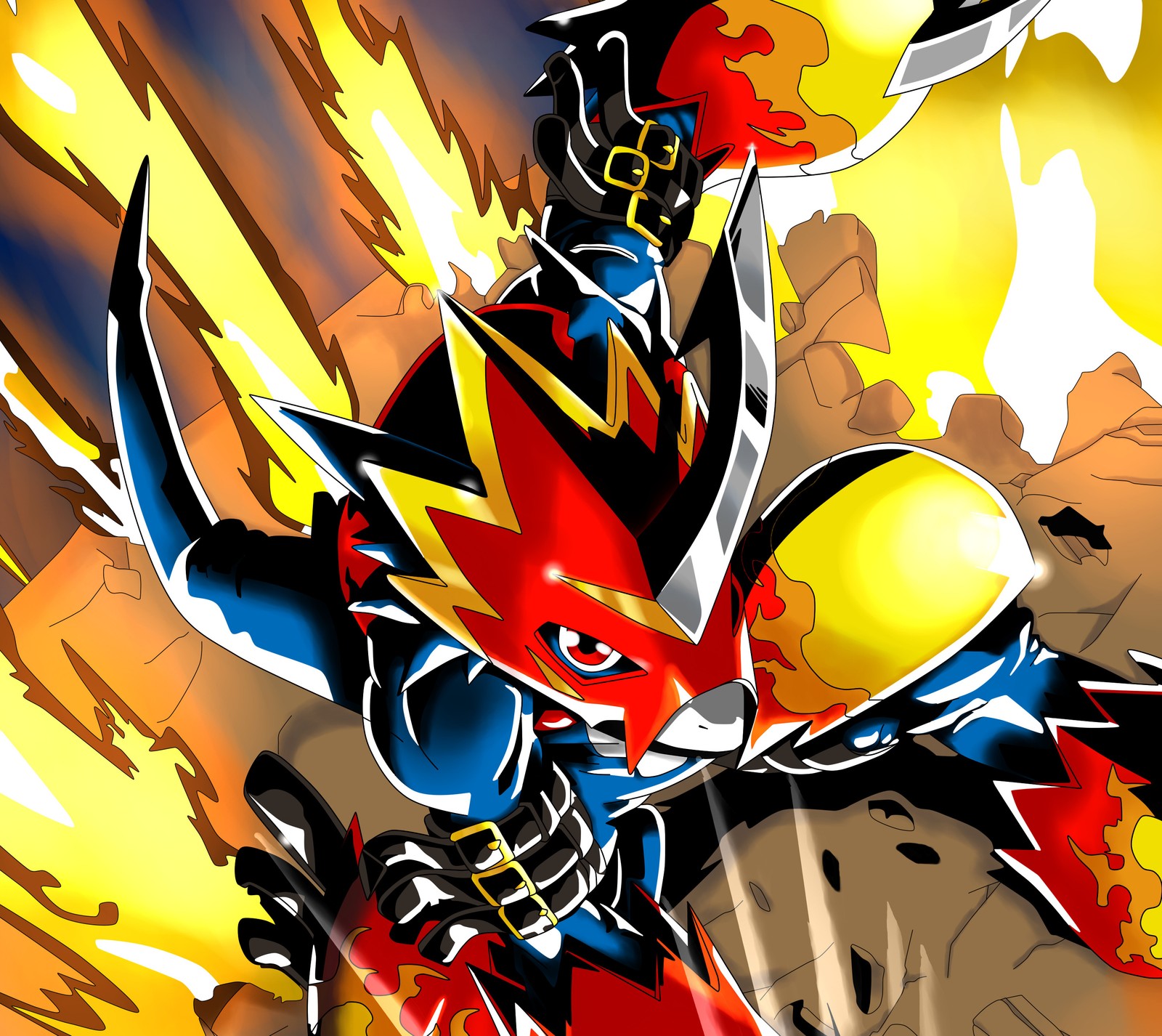 axeldragnel, digimon, digital, flamedramon, monster Download Wallpaper