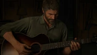 Joel Miller tocando la guitarra en "The Last of Us Parte II