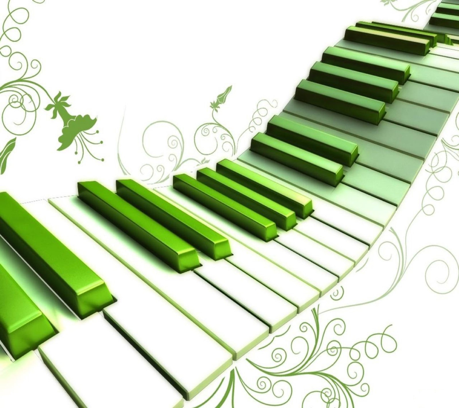 A close up of a piano keyboard with a green background (abstract, art, beautiful, galaxy s3, green)