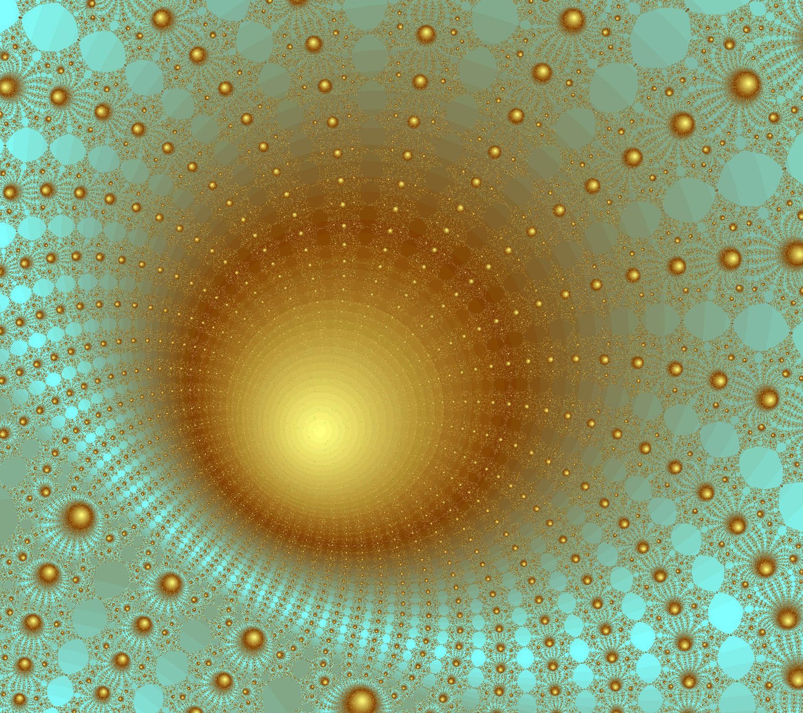 A golden and blue background with a circular design (3d, abstract, amazing, design, funnel)