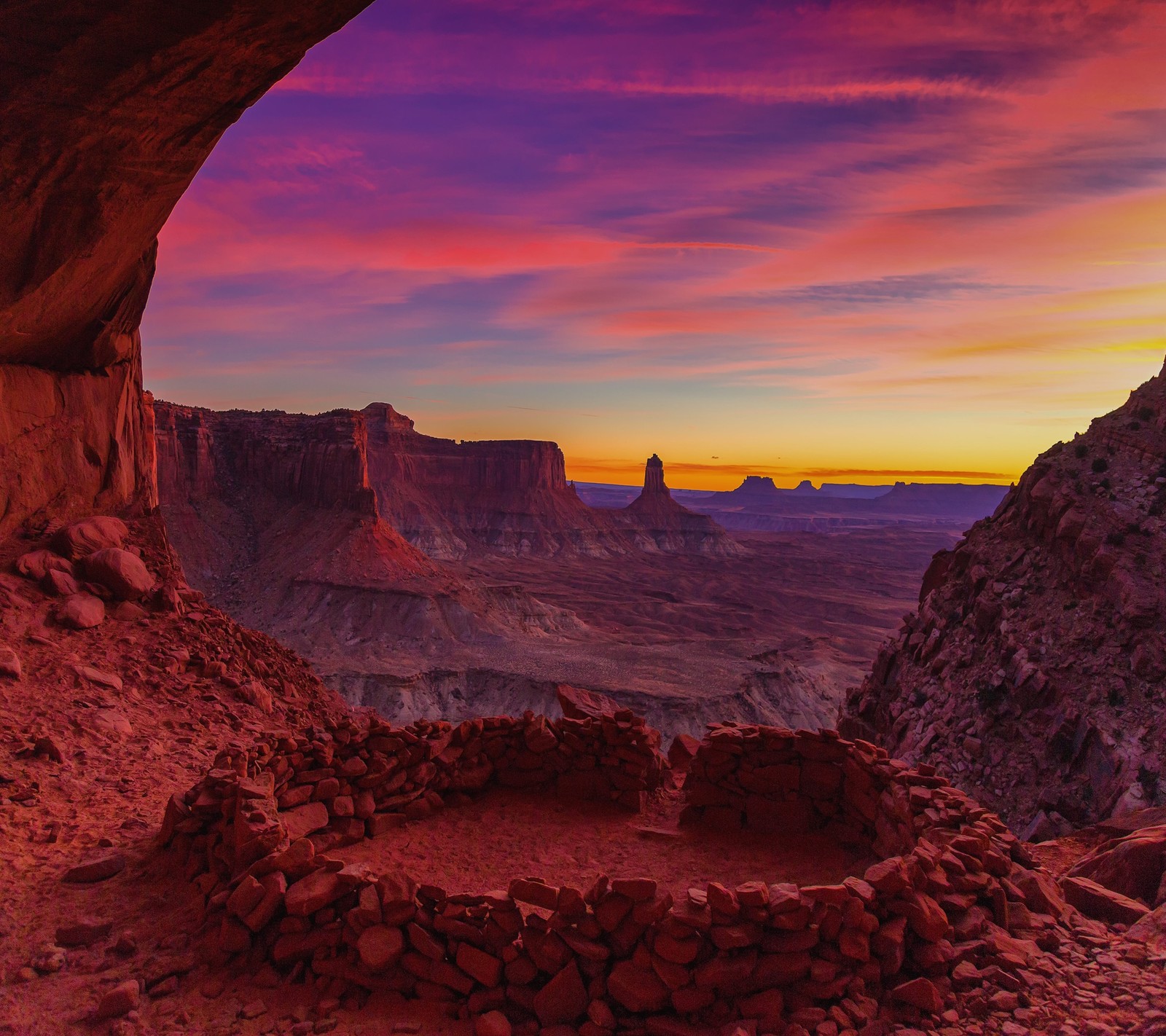 Descargar fondo de pantalla cañón, montaña, atardecer