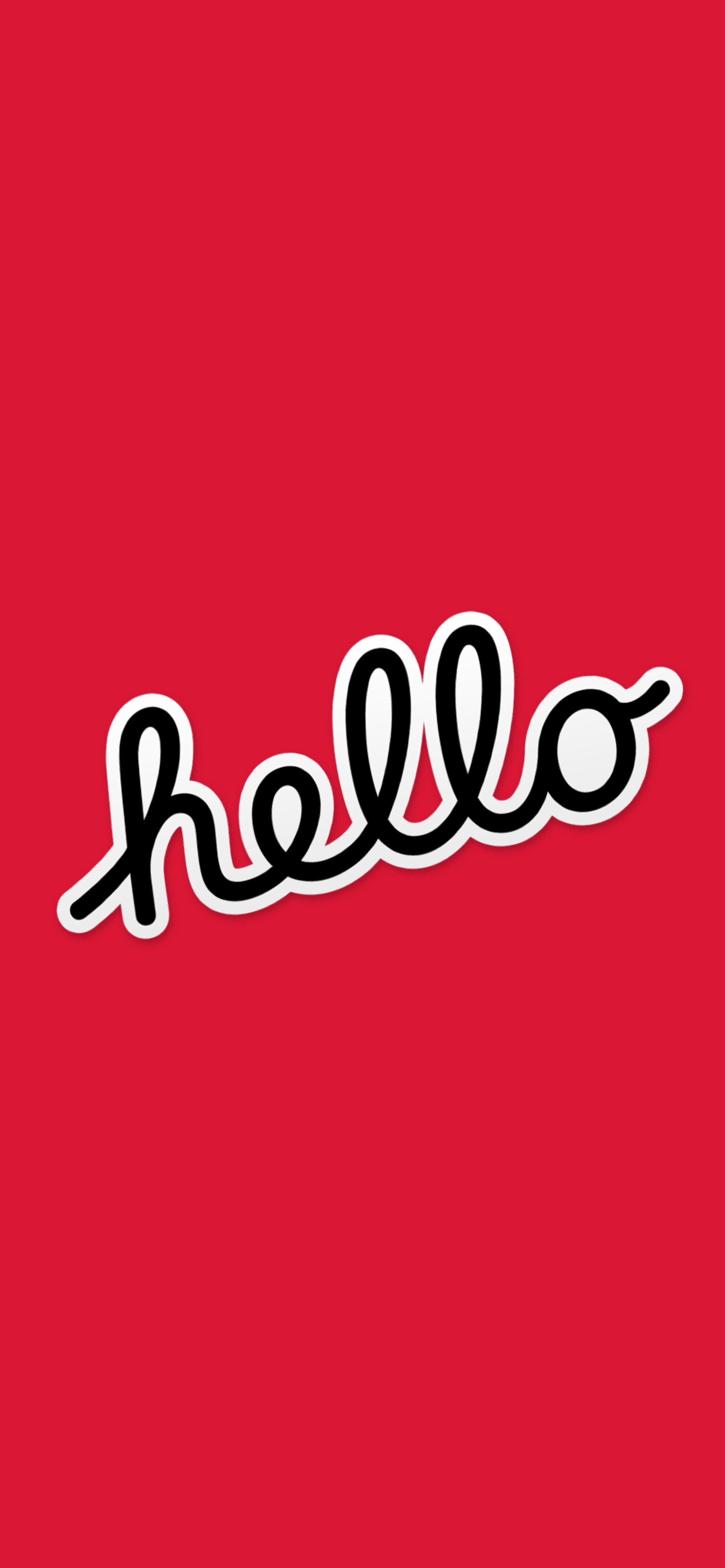 A close up of a hello sign on a red background (ipad, macbook, sticker, ipad pro, apple)