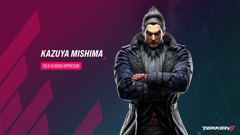 Мужчина в черной куртке стоит, скрестив руки (tekken 8, кадзуйя мисима, kazuya mishima, игры, обои 4k)