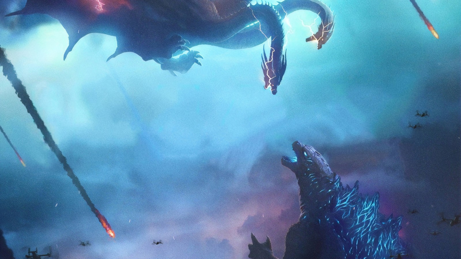 Lade godzilla, king ghidorah, godzilla king of the monsters, film Hintergrund herunter