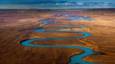 santa cruz, river, argentina, aerial, view