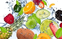 Vibrant Splash of Fresh Fruits and Vegetables