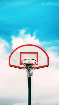 nba, basket ball, terrain de basket ball, panier, nuage