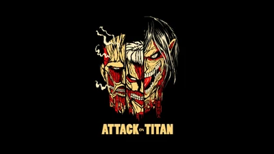 L'attaque des titans : Visages de titans iconiques sur un fond sombre