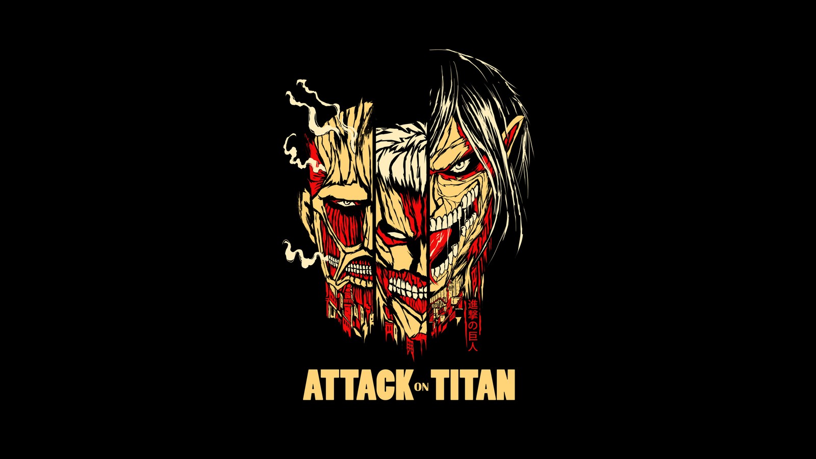 Baixar papel de parede attack on titan, amoled, shingeki no kyojin, 5k, fundo preto