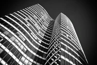 architecture, white, black, monochrome, skyscraper wallpaper