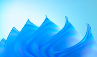 Vagues de verre bleu abstraites en lumière 3D