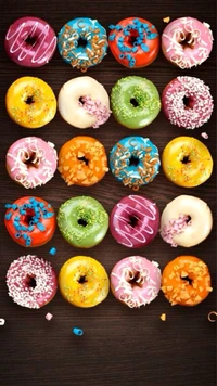 colores, donut, donas, glaseado, dulce