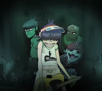 2d, gorillaz, murdoc, noodle, russel wallpaper