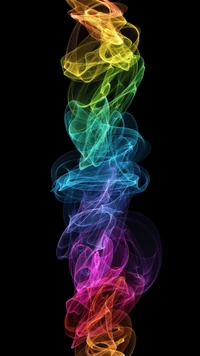 Colorful Abstract Flame Waves in Vertical Flow