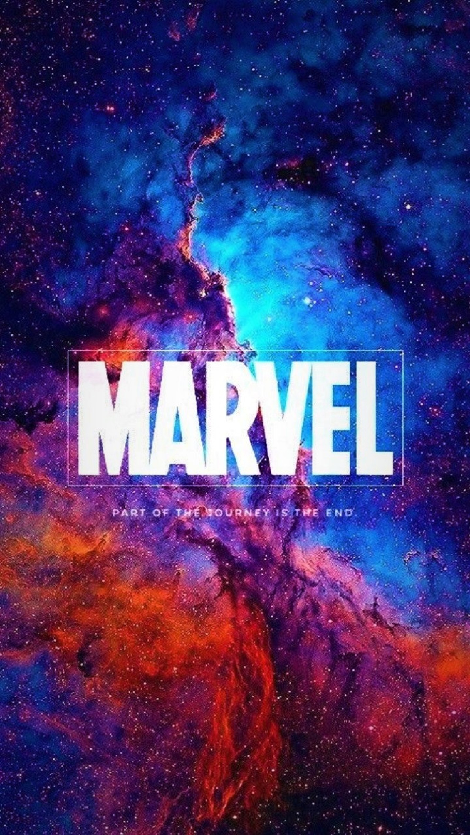 Logo da marvel em um fundo de galáxia (vingadores, avengers, vingadores ultimato, avengers endgame, avengers imagem hd)