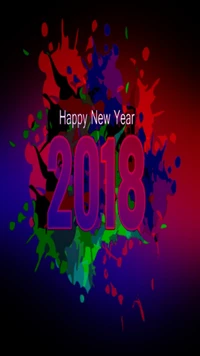 Colorful Celebration of Happy New Year 2018