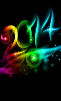 Vibrant Abstract Design Celebrating New Year 2014