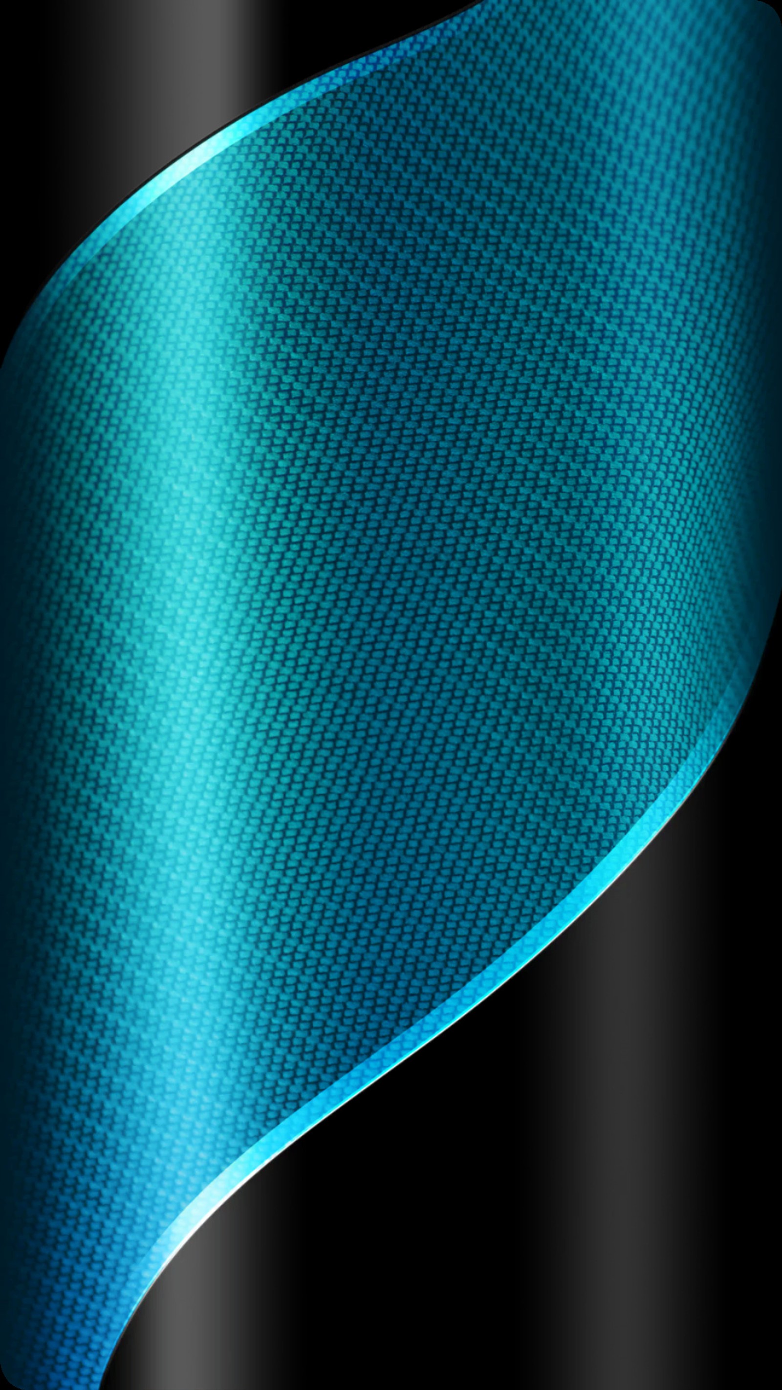 A close up of a blue ribbon on a black background (abstract, black, blue, edge, s7)