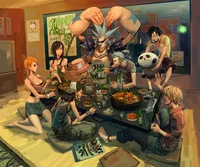 luffy, mugiwara, nami, nico, one piece