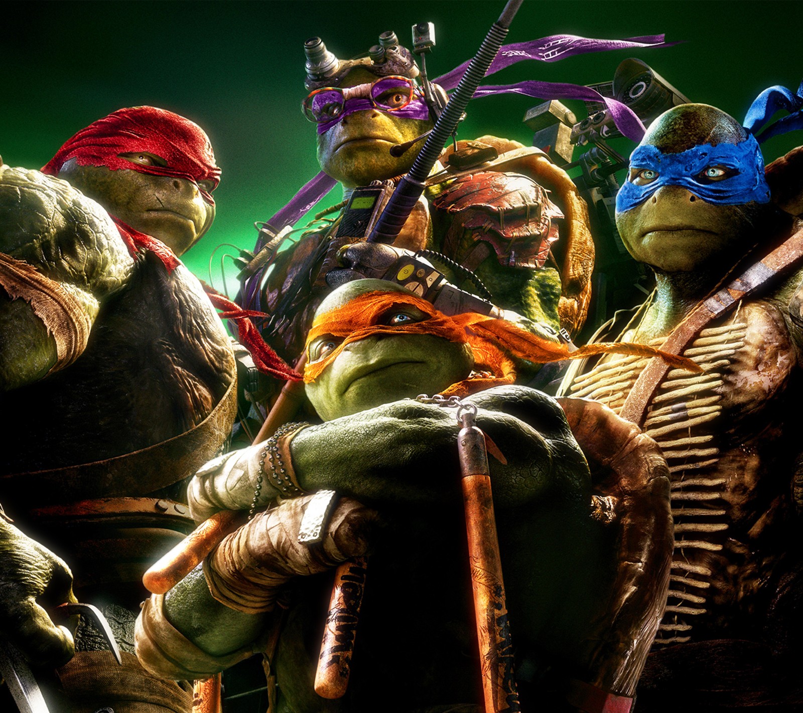 Las tortugas ninja en una pose de grupo para una foto (tmnt)