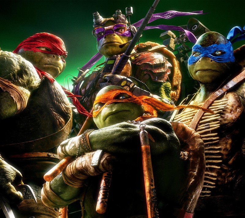 Черепашки-ниндзя позируют группой для фотографии (tmnt)